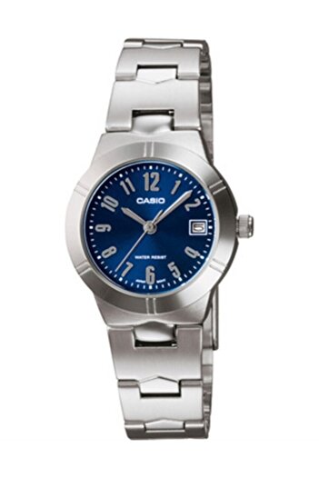 Casio Silver Color Women's Wristwatch with Dark Blue Cord