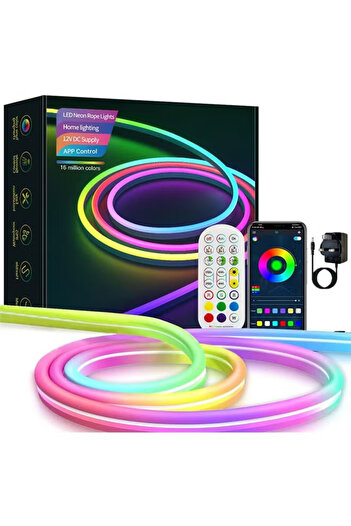 COOYA LED Neon Light Strip, 3m, Smart RGB LED 7 Colors Lighting Strip, Waterproof, for Indoor and outdoor