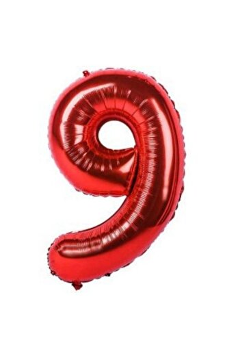 parti sürprizi Red 9 Numbers Foil Balloon 40 cm 1 Piece