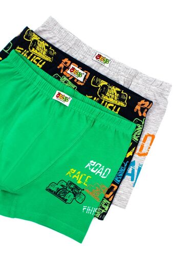 Öts Boy - 3-Piece Colorful Printed Cotton-Lycra Boxer Set