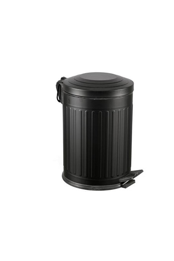 NETAVANTAJ Foreca 12 Lt Vintage Pedal Trash Can with Shock Absorber Lid White