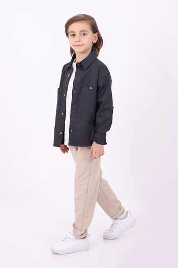 Pollito Boy's 2-Pocket Buttoned Seasonal Jacket
