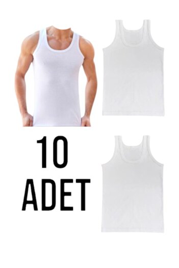 MODA Öz Yakut Men's Combed Cotton Tank Top 10 Pack Cotton