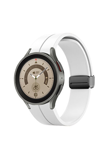 UnDePlus Samsung Galaxy Watch - 40mm, 42mm, 44mm, 47mm Adjustable Silicone Classic Model with Cord Magnet