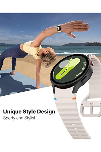 UnDePlus Case for Samsung Galaxy Watch 4 5 6 7 Fe 40 40 44 Classic 42 43 46 47 mm Band Decorative Braid Striped Sports S