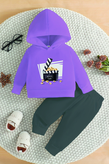 ADABEBEK New Season Movie Time Printed Hoodie 2-Piece Baby Set 232327