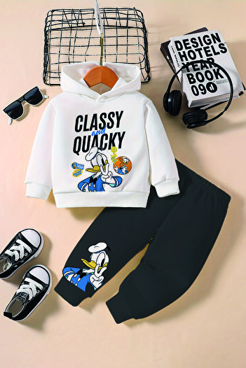 ADABEBEK New Season Classy Duck Printed Hoodie 2-Piece Baby Set 232340