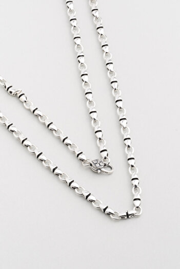 So CHIC... Modern Design 60 cm Silver Men's Necklace