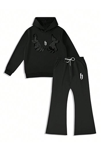 PENTHİLUS Dikay Aliman Printed Hooded Sweatshirt Hoodie Loose Fit Tracksuit Set