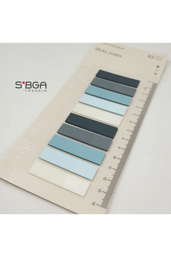 sibga tasarım Transparent Colored Post-It Note Paper - 200 Sheets Bookmark Sticker