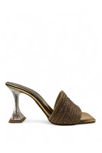 Tuğba Ortopedi Th28 Women's Evening Dress Rhinestone 9.5 cm Heeled Slippers
