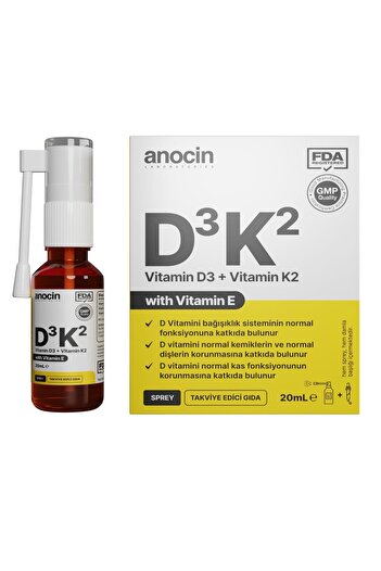 anocin Vitamin D3 K2 Vitamin E - 1000 Iu 2ml Mcg Drops 20ml