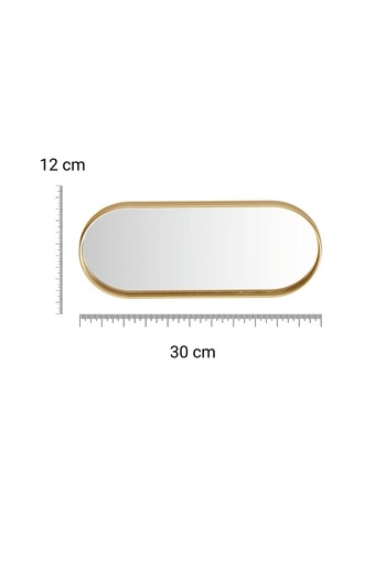Leila Oval Aynalı Sunumluk Altın 2 Adet 12x30
