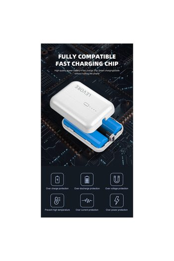 Levore PowerBank 10000mAh Fast Charging with 2 USB Ports - White