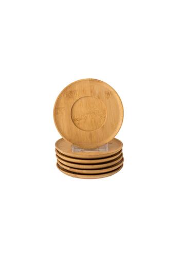 Dania Wooden tea saucer set of 6 pieces