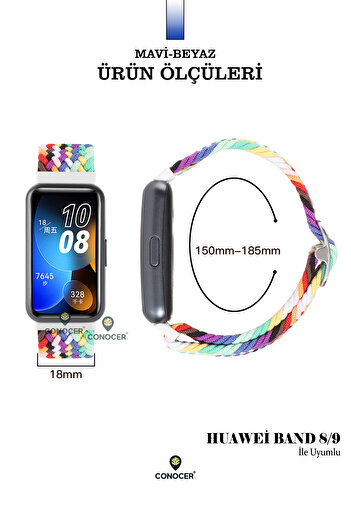 CONOCER New Design Microfiber Woven Mesh Cord Strap Compatible with Huawei Band 8/9/10
