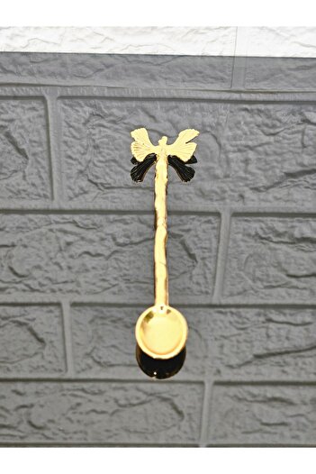 atabey home Gold Teaspoon Set - 6 Pieces, Butterfly Detail, Decorative Spoon