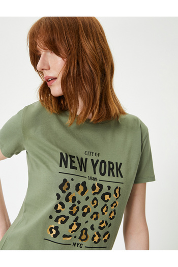 Koton Printed T-Shirt Crew Neck Short Sleeve