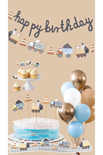 Partifabrik Retro Business Machinery Themed Balloon Full Party Set
