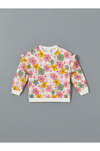 LC Waikiki Baby-Mädchen-Sweatshirt und Jogginghose im 2er-Pack, Rundhalsausschnitt und Blumenmuster