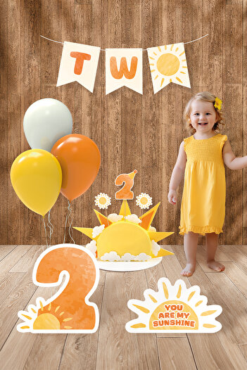 Hey Parti Sun Themed 2 Year Birthday Party Set