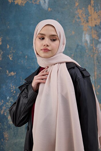 İpekhan Powder Pink Square Pattern Jacquard Shawl - 8012-21