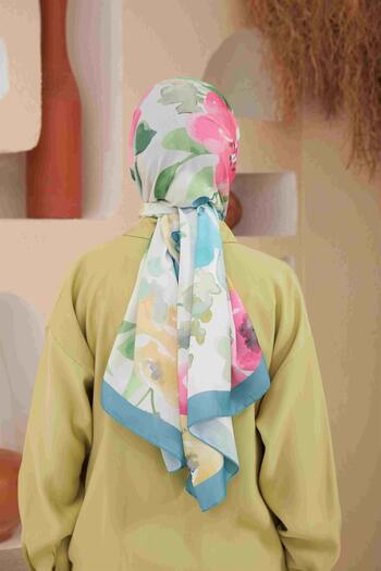 İpekhan Comfort Flowers Şal Su Yeşili 3027-04