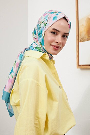 İpekhan Botanical Series Blue Silkhan Cotton Viscose Shawl - 3023-06