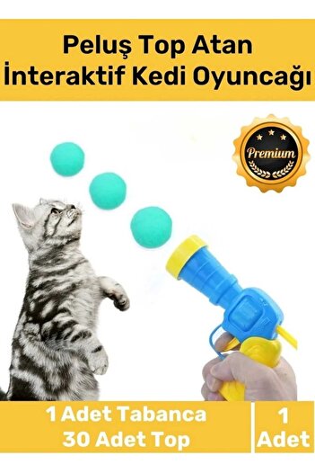 Mıncır Shop Plush Ball Throwing Interactive Cat Toy