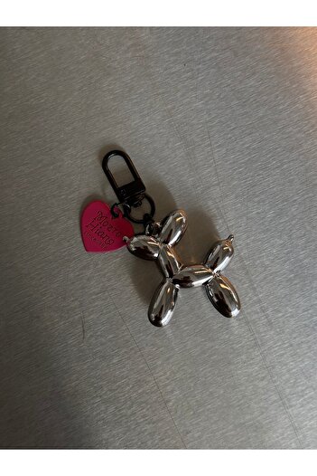 minebag Metallic Balloon Dog Purse Charm - Keychain Heart Shaped & Pin Lock