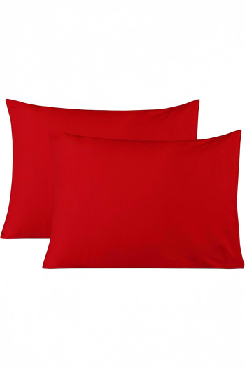 TeksNil Home |   Straight Cotton 2-Pack Red Pillow Covers |   50 X 70 cm Covered |
