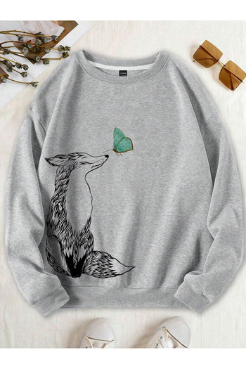 Vordevia Φούτερ με στάμπα Butterfly Fox Brotherhood