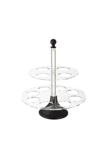 Dania Clear Acrylic Coffee Cup Holder with Black 12 Compartments