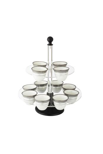 Dania Clear Acrylic Coffee Cup Holder with Black 12 Compartments