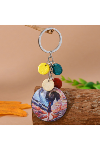 Street Bag Natural Coco Nut Coconut - Sky and Galaxy Pattern Keychain