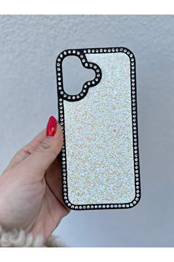 OSG iPhone 16 Plus Uyumlu Taşlı Kenarlı Renkli Taşlı İç Yapılı Darbe Emici Ultra Premium Kılıf