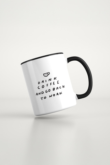 feinas Black Porcelain Mug - Cafe