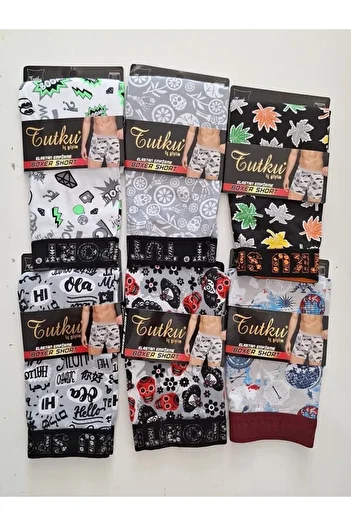 Tutku Men's Cotton Lycra Patterned Boxers - Pack of 5