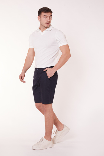 BRACCAS Men's Modal Mixed Chino Slim Fit Shorts Navy Blue