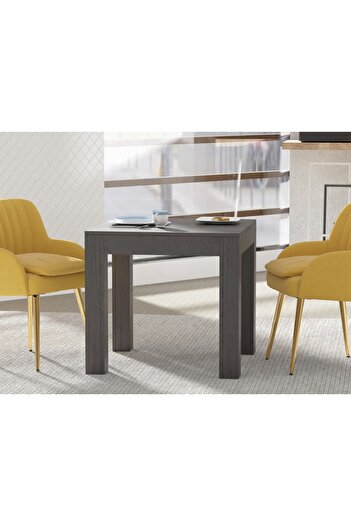 Mahmayi 2-Seater Wooden Dining Table for Kitchen, 80cm, Anthracite Jura Slate Finish