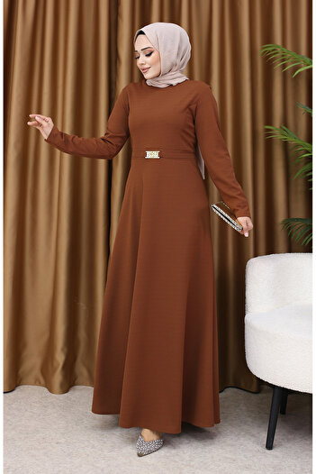 sefamerve Dark Brown Buckle Dress - 7123-08