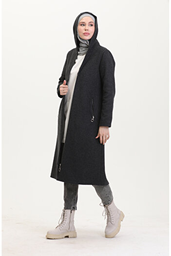 sefamerve Anthracite Stamp Hooded Cap - 8001-01