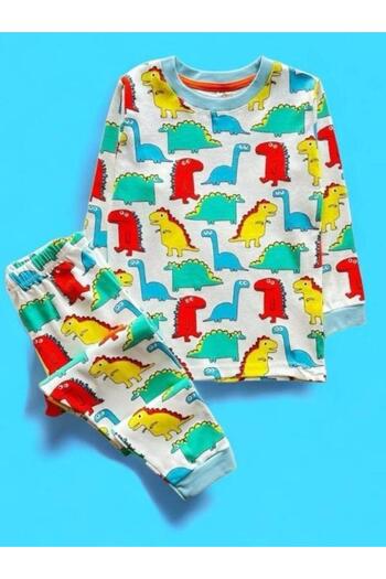Zekids Boy's Cotton Dinosaur Printed Pajamas