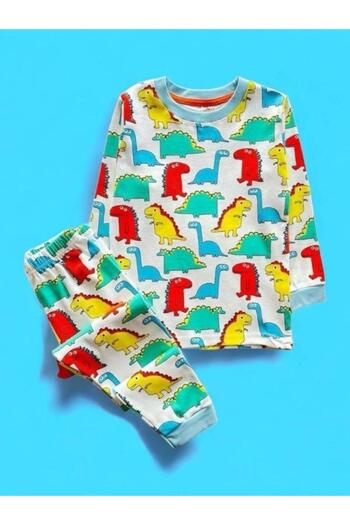 Zekids Boy's Cotton Dinosaur Printed Pajamas