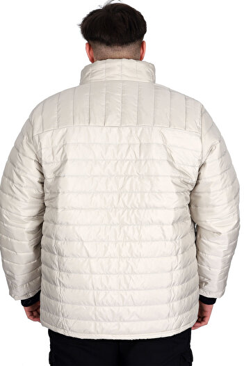 ModeXL Mode XL Büyük Beden Erkek Dik Yaka Kapitone Mont U24613 Bej