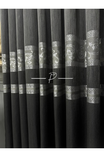 rendecioğlutekstil Izabel Pattern, Dark Grey Silver Stripe, Premium Series, 1 E 3 Close Pile, Board Holder