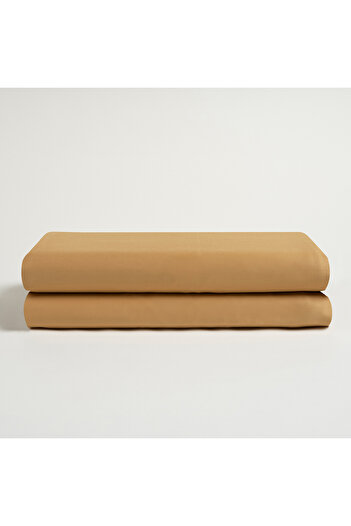Zsa Zsa Zsu Solid 300 Tc Double Cotton Satin 100% Cotton Satin Fitted Sheet 160X200 cm Yellow