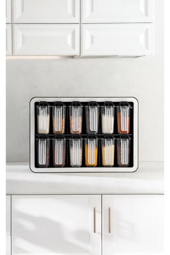 Mutfak Köşesi 12-Piece Spice Rack Set with Stand and Lid and Spoon