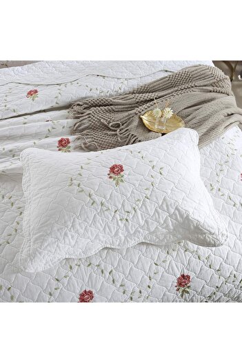 Orange Bed & Bath Red Rose | Bed Cover 100% Cotton Double 3 Pieces