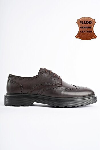MUGGO Andre Guaranteed Classic Genuine Leather Laced Orthopedic Men's Casual Shoes